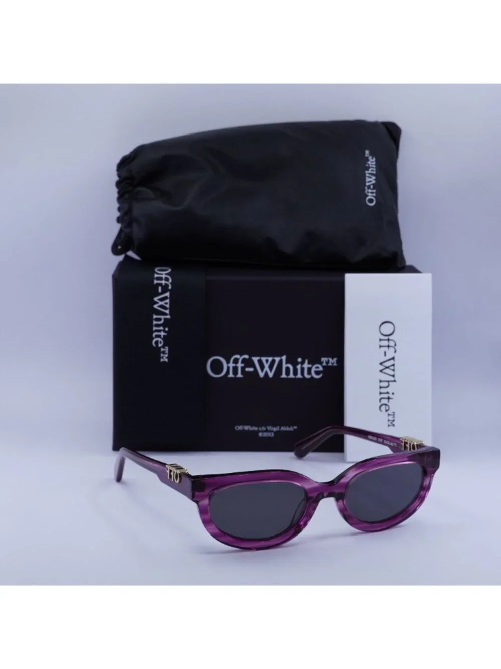 Off-White OERI13D SPARKS 3707 Cat Eye Sunglasses – Purple / Grey